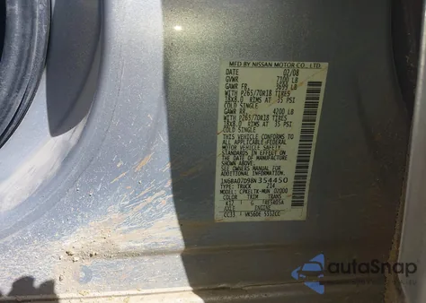 2008 Nissan Titan Se z USA, uszkodzony, nr VIN 1N6BA07D98N354450